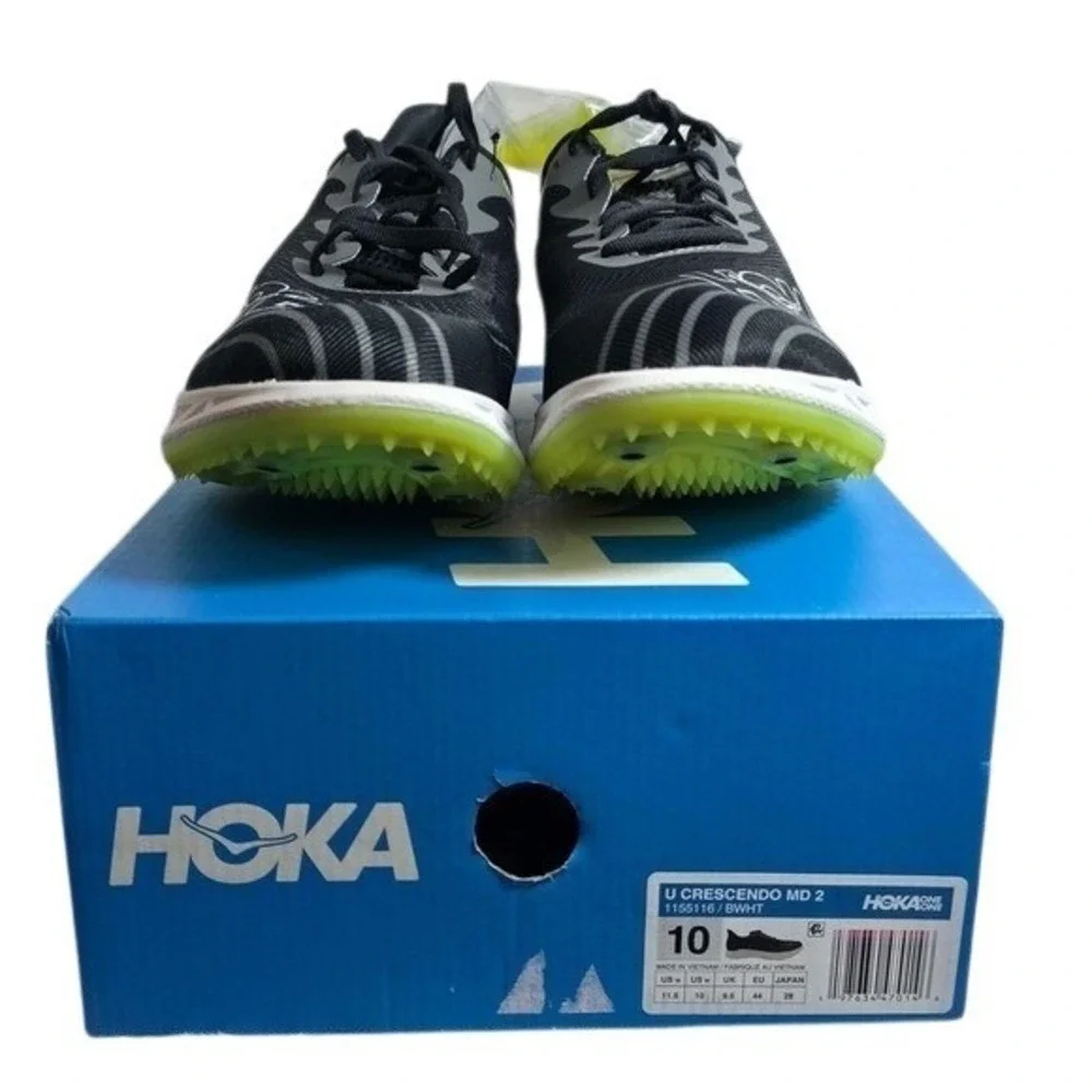 HOKA Crescendo 2 MD Track Shoes with Spikes Size Men's 10 Women's 11.5 Black NEW